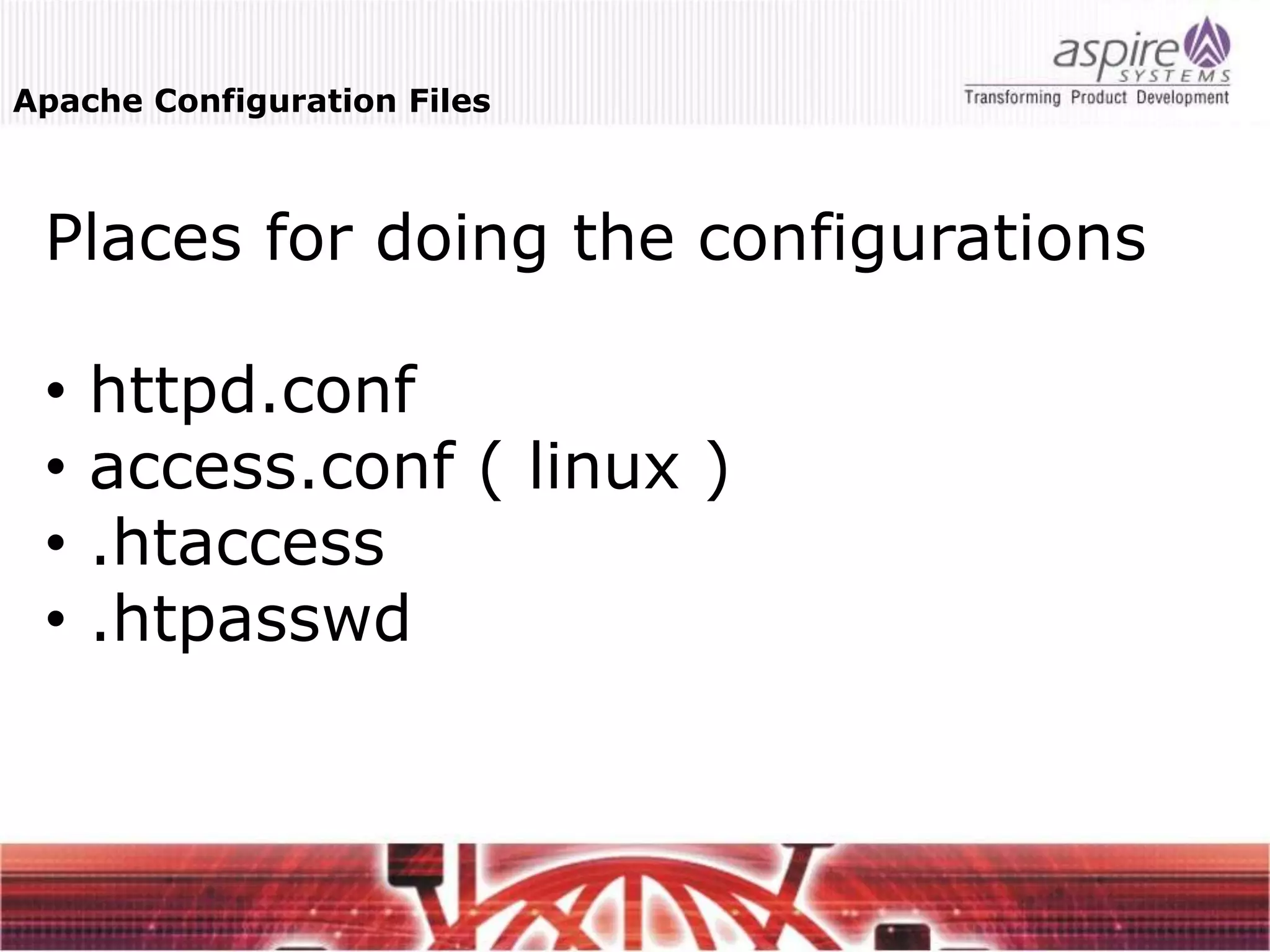 Apache server configuration & optimization | PPT
