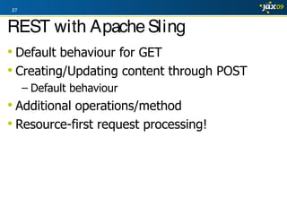 Apache Sling : JCR, OSGi, Scripting and REST | PDF