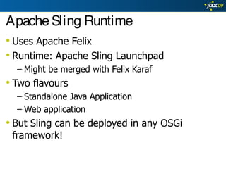 Apache Sling : JCR, OSGi, Scripting and REST | PPT