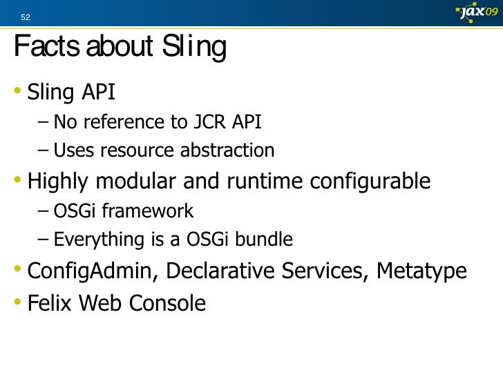 Apache Sling JCR, OSGi, Scripting and REST