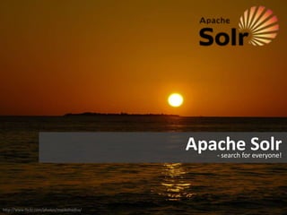Apache Solr
                                               - search for everyone!




http://www.flickr.com/photos/malikdhadha/
 