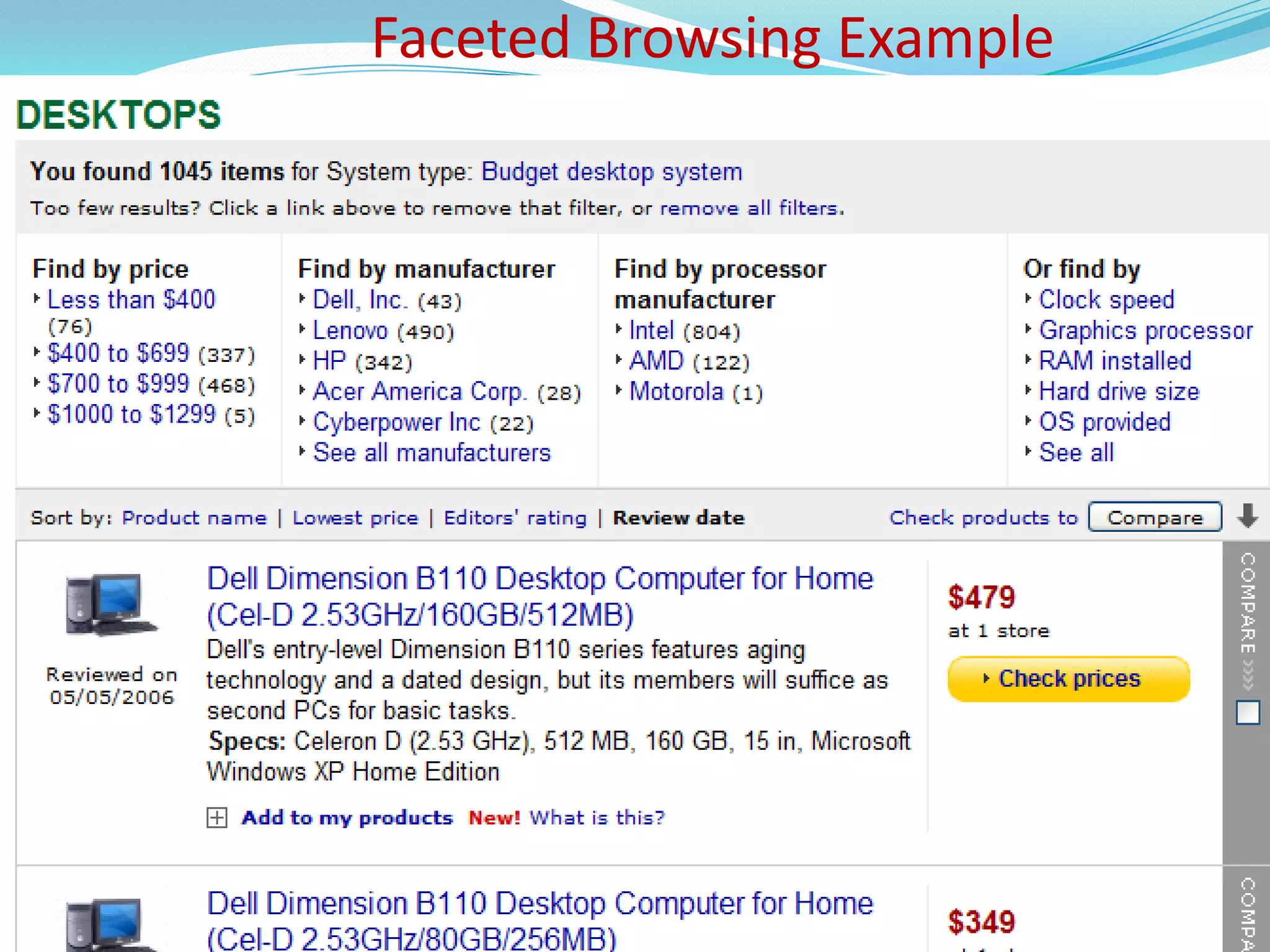 Faceted Browsing Example33