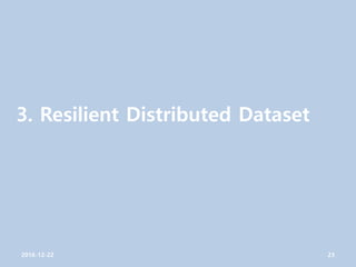 3. Resilient Distributed Dataset
2016-12-22 23
 