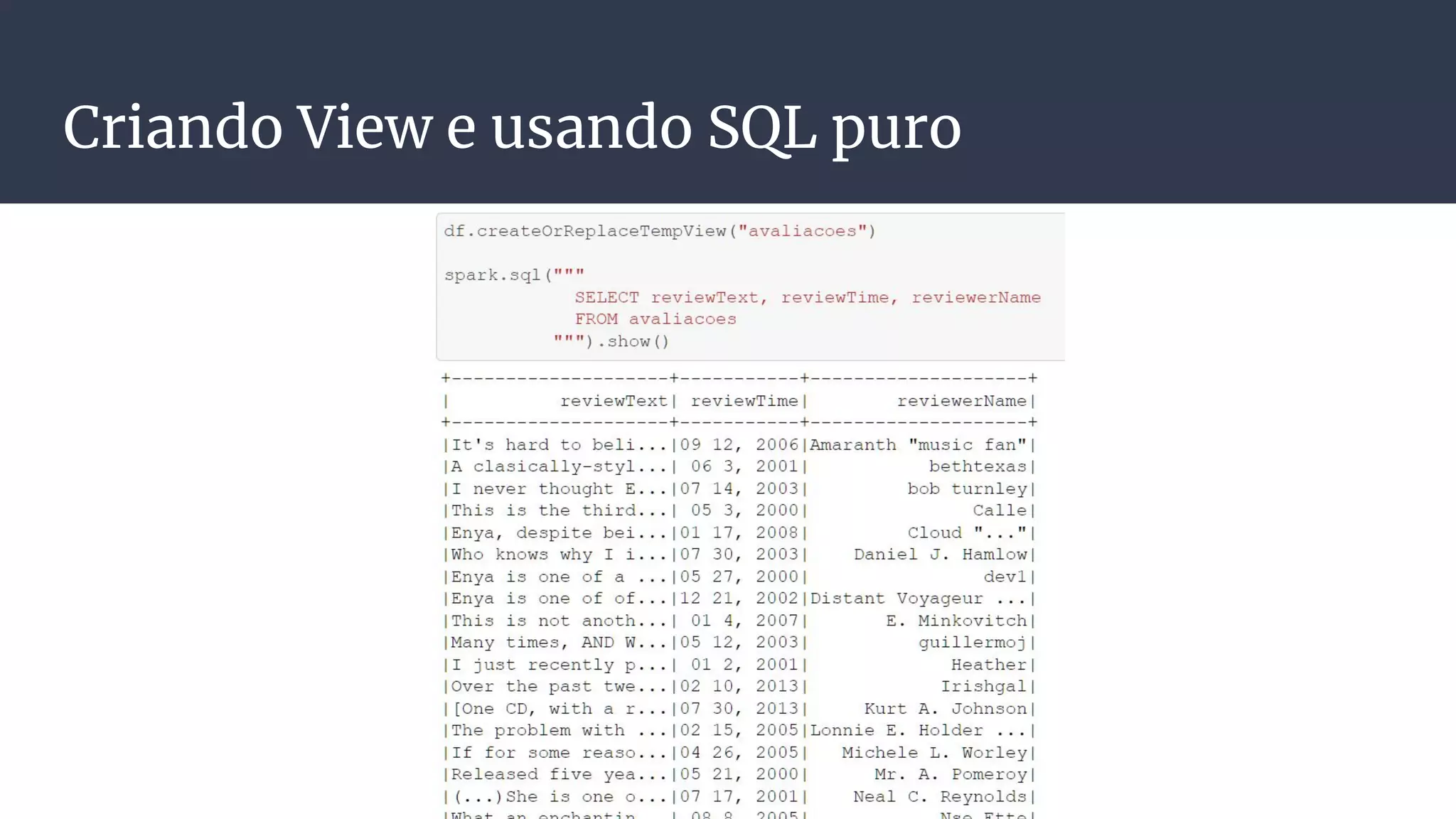 Criando View e usando SQL puro
 