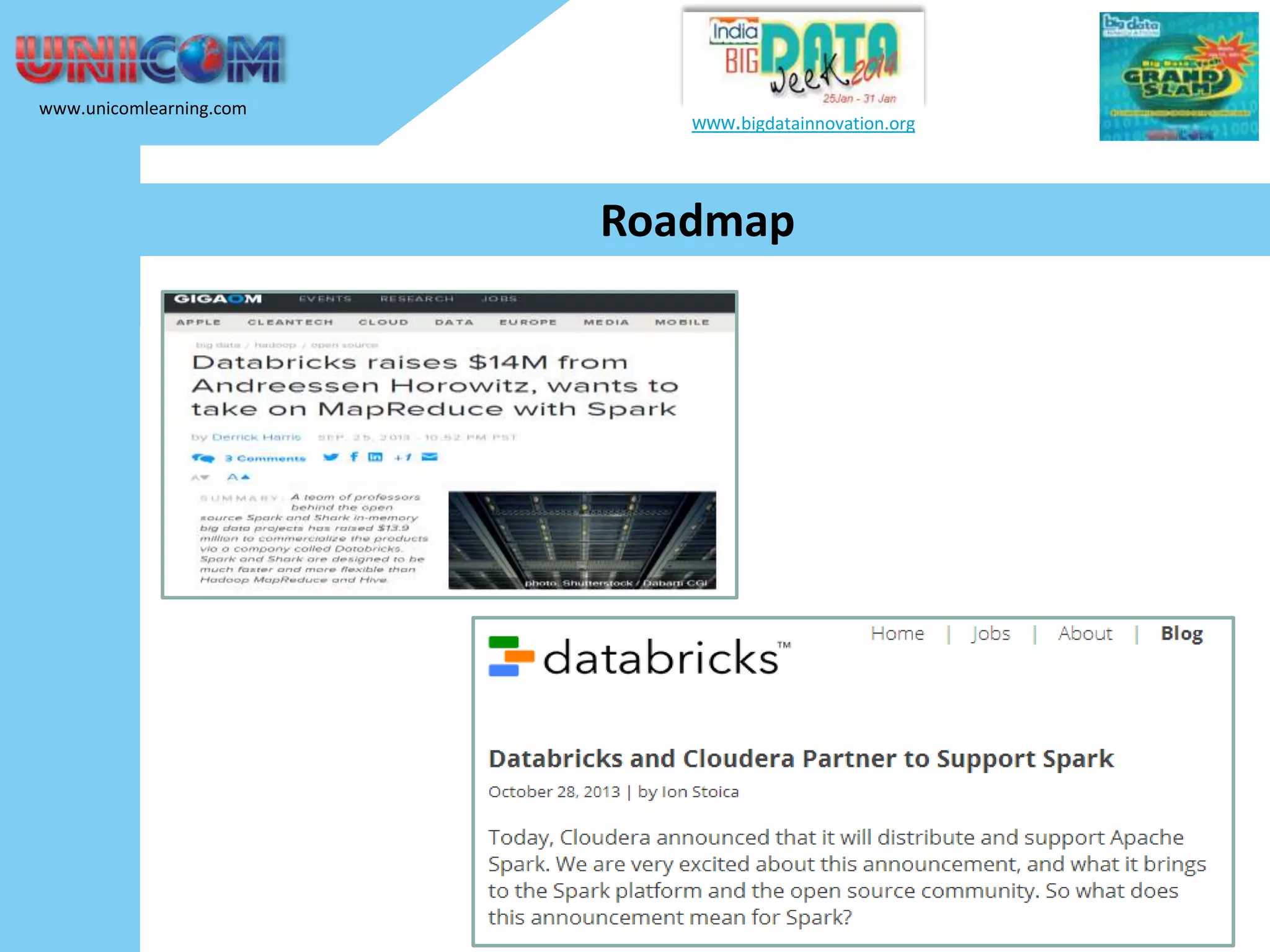 www.unicomlearning.com www.bigdatainnovation.org Roadmap 