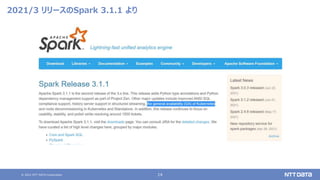 © 2021 NTT DATA Corporation 14
2021/3 リリースのSpark 3.1.1 より
 