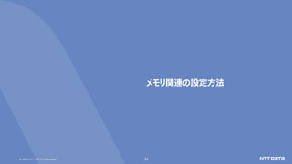 © 2021 NTT DATA Corporation 34
メモリ関連の設定方法
 