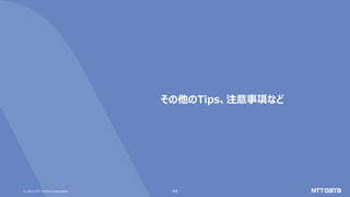 © 2021 NTT DATA Corporation 44
その他のTips、注意事項など
 