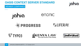 APACHE UNOMI IN-DEPTH I 2nd October 201535
OASIS CONTEXT SERVERSTANDARD
MEMBER COMPANIES
 