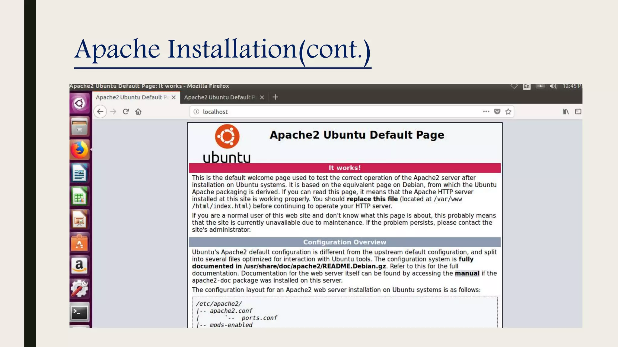 Apache Installation(cont.)
 