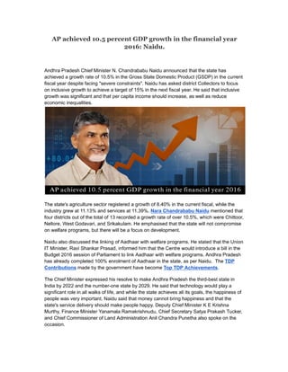 AP achieved 10.5 percent GDP growth in the financial year 2016. Naidu..pdf
