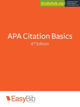 APA Citation Basics
6th Edition
 