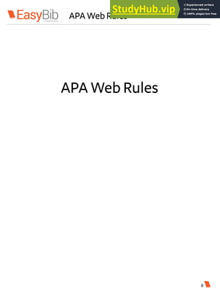 APA WebRules
APA Web Rules
8
 