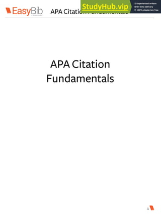 APA CitationFundamentals
APA Citation
Fundamentals
1
 
