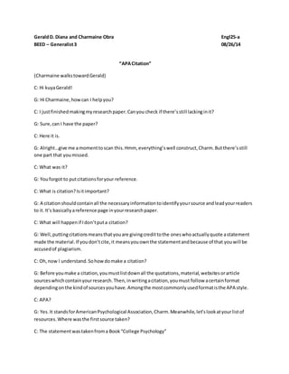 Apa Citation Dialogue