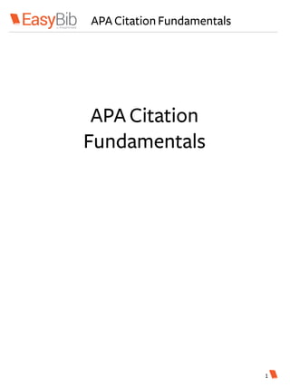 APA CitationFundamentals
APA Citation
Fundamentals
1
 