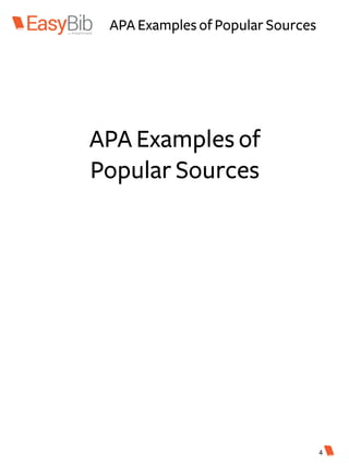 APA Examplesof Popular Sources
APA Examplesof
Popular Sources
4
 