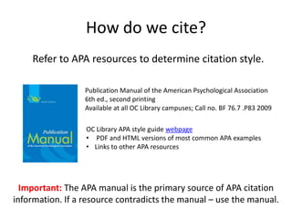 What do we cite? Direct quotes