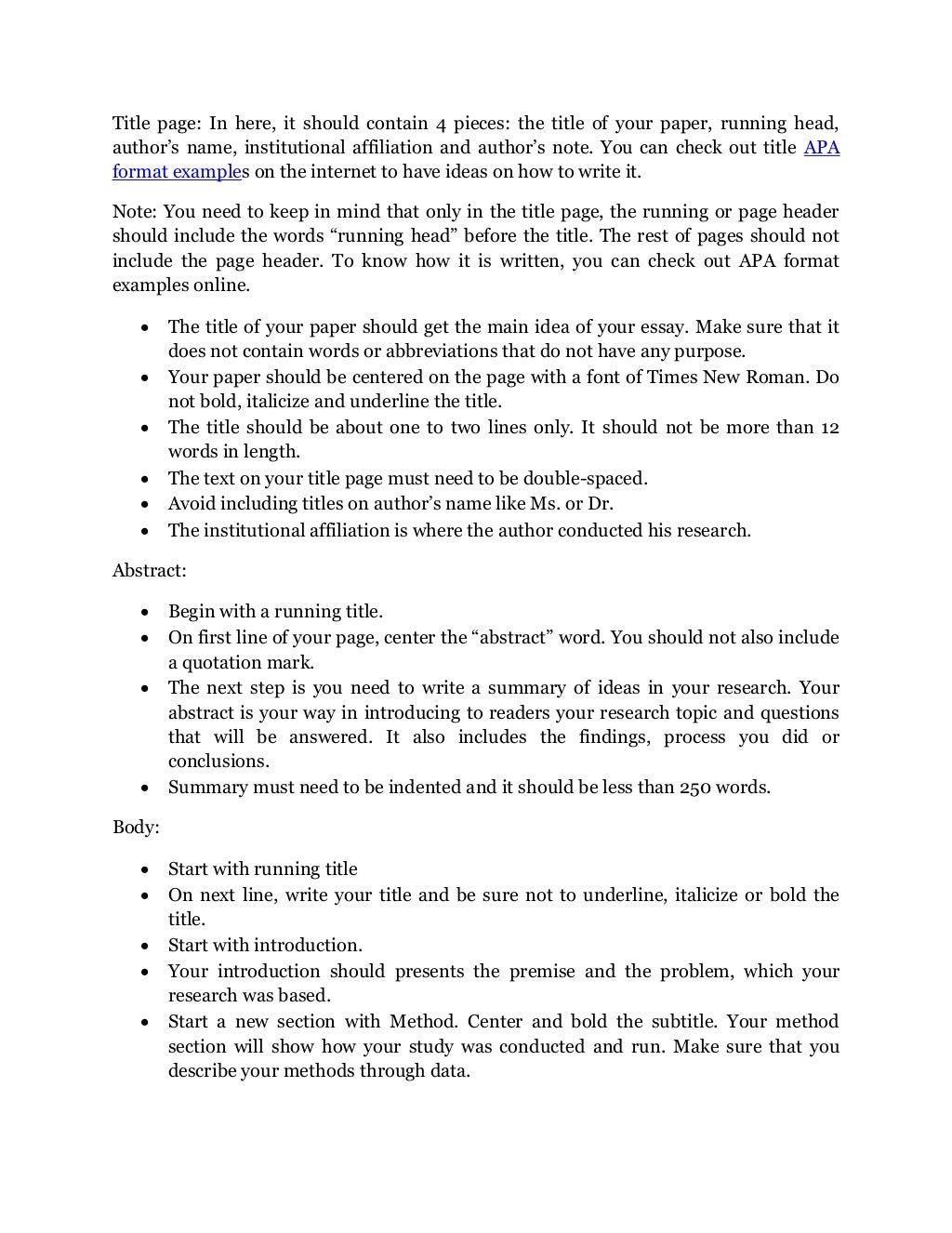 Complete Guide to APA Format Example to Remember