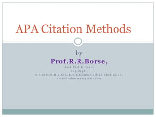 APA Style/ Citation Method | PPT