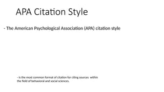 APA Citation StyleAPA Citation St .pptx