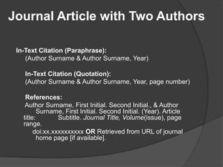 Apa citation style 6th edition | PPT