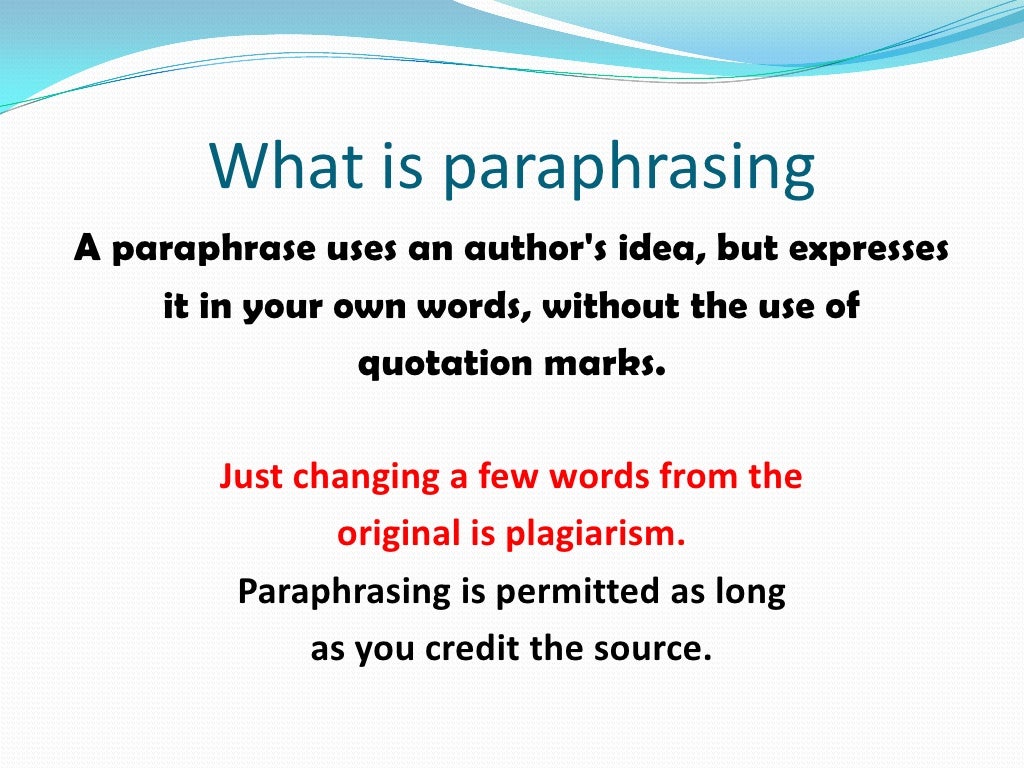 paraphrasing an article apa