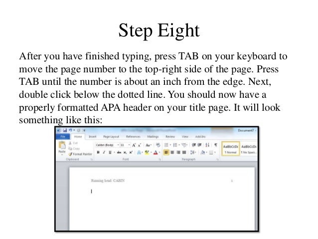 how to make an apa cover page