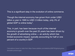 This is a significant step in the evolution of online commerce.
Though the internet economy has grown from under US$1
bill...