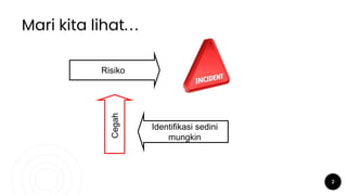 Mari kita lihat...
2
Risiko
Cegah
Identifikasi sedini
mungkin
 