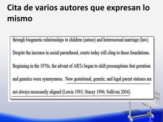 Cita de varios autores que expresan lo
mismo
 