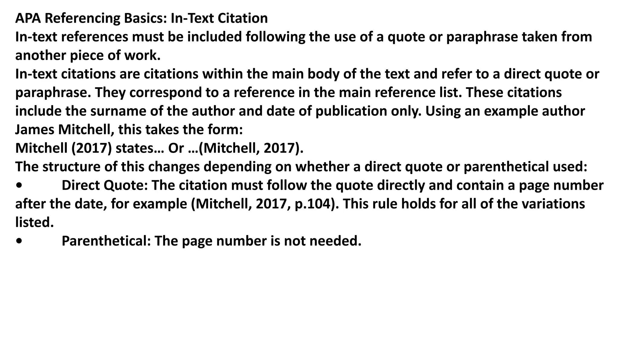APA Format Citation Guide to undergraduates | PPT