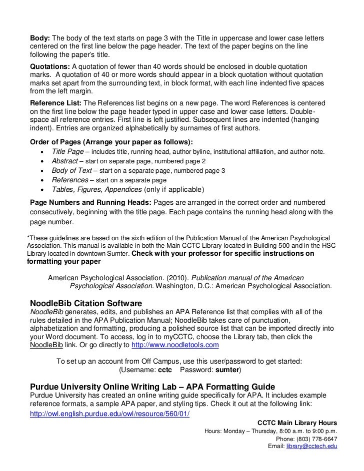 apa info sheet apa format running head on every page