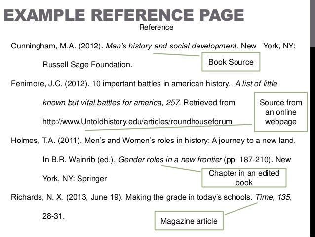 how to make the reference page in apa format