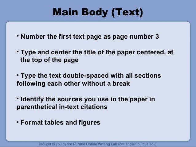 Apa format in text