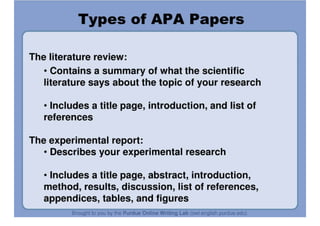 APA Formatting And Style Guide