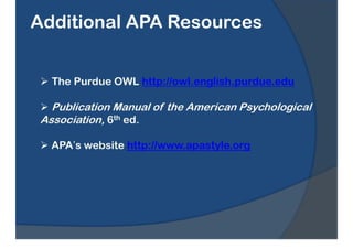 APA Formatting & Reference Style Guide
