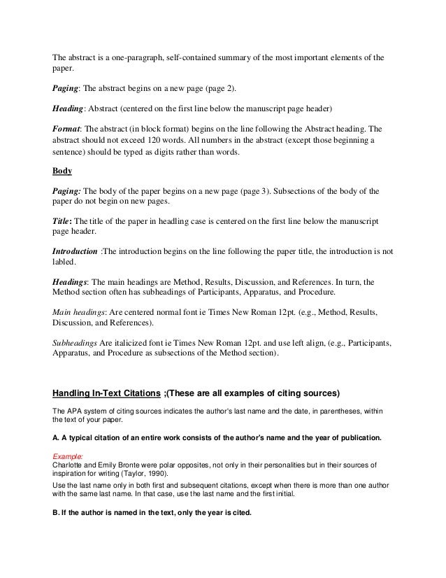 apa header guidelines