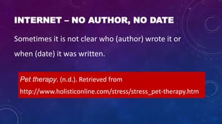 Retrieved Date Apa 6th Edition Presentation | PPTX