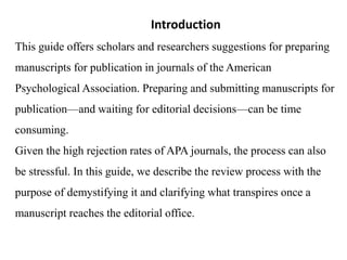 APA Guide to Preparing Manuscripts | PPT