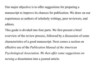 APA Guide to Preparing Manuscripts | PPT