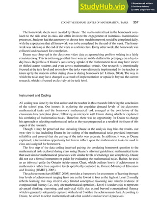 A Pair-Wise Analysis Of The Cognitive Demand Levels Of Mathematical ...