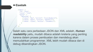 Apa itu XML - JSON - JavaScript - Front end & Back end | PPT