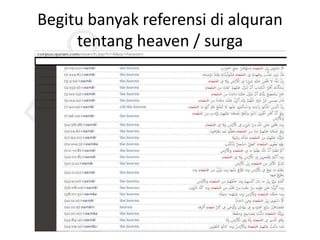 Begitu banyak referensi di alquran
tentang heaven / surga
 