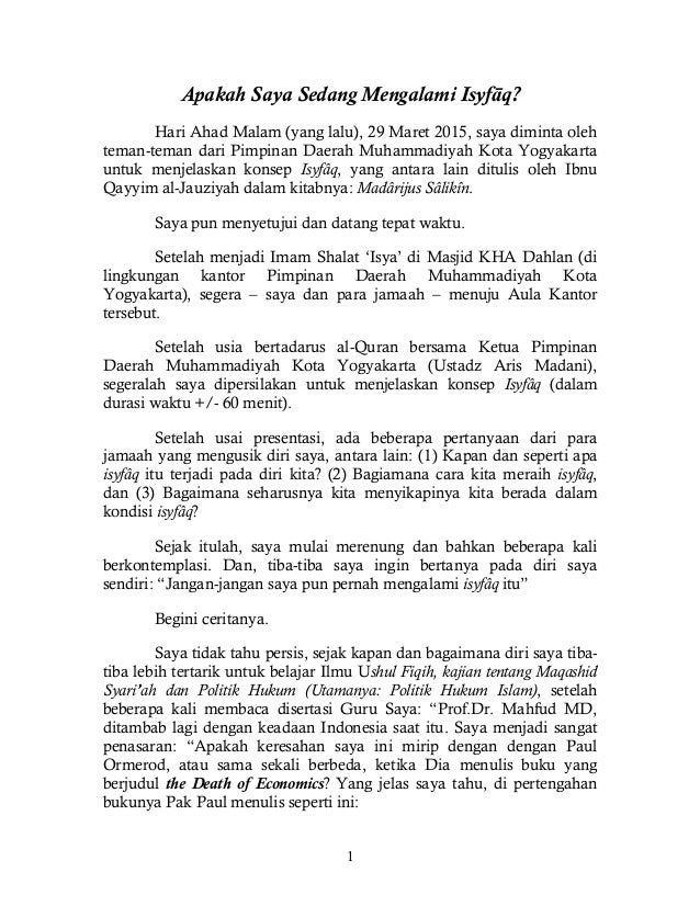 Apakah Saya Sedang Mengalami Isyfaq