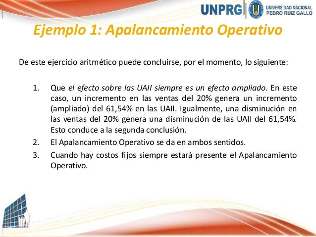 ejemplos de apalancamiento operativo