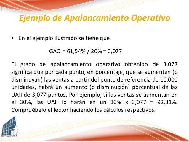 ejemplos de apalancamiento operativo