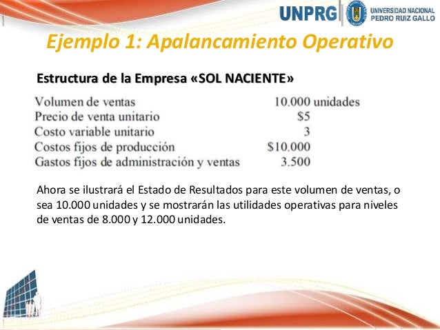 Ejemplos de apalancamiento operativo