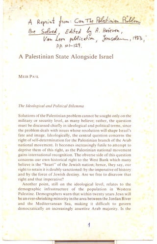 A palastinian state alonside israel