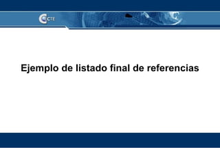 Ejemplo de listado final de referencias 